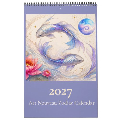 Art Nouveau Zodiac Wall Calendar 2027