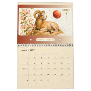 Art Nouveau Zodiac Wall Calendar 2027 