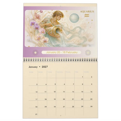Art Nouveau Zodiac Wall Calendar 2027