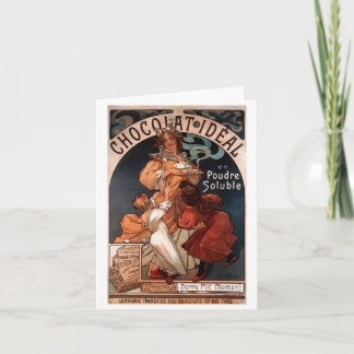 Art Noveau Chocolate Note or Greeting Card