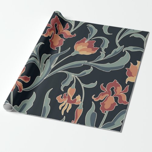 art noveau style floral seamless patternartfloral wrapping paper