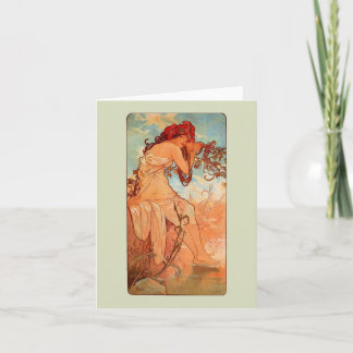 Art Noveau Summer Note or Greeting Card