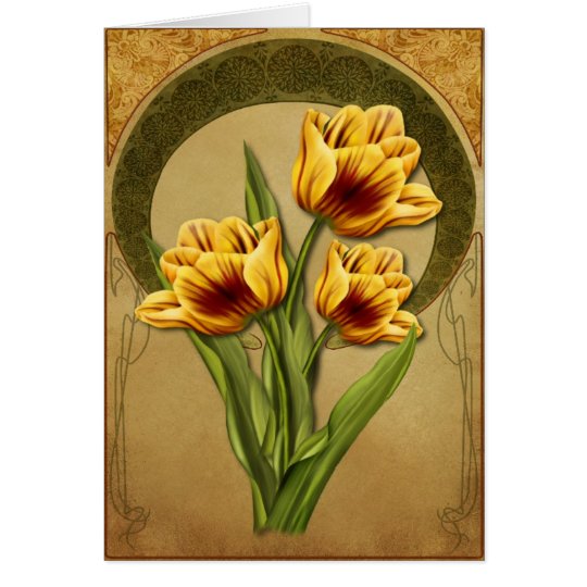 Art Noveau Tulips Card