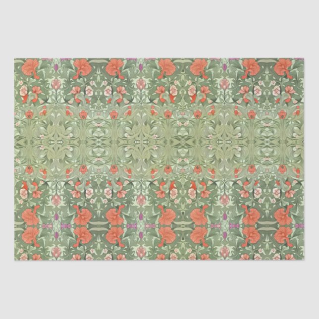 Art Noveau Victorian Floral Inspired Pattern Wrapp Tissue Paper (Front)