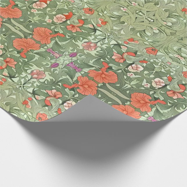 Art Noveau Victorian Floral Inspired Pattern Wrapping Paper (Corner)