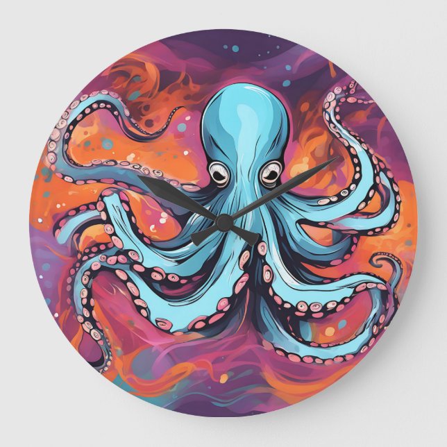 Art Octopus Dream Large Clock (Front)
