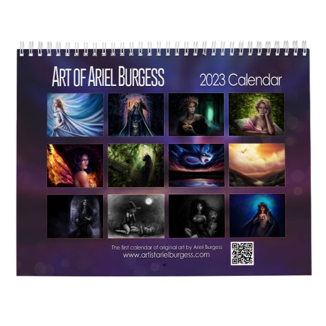 Art of Ariel Burgess 2023 Calendar (Back)