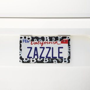 Art of Bitcoin (BW #1) oil painting License Plate Frame