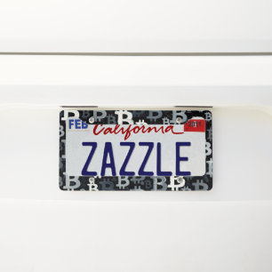 Art of Bitcoin (BW #3) oil painting License Plate Frame