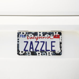 Art of Bitcoin (BW #5) oil painting License Plate Frame