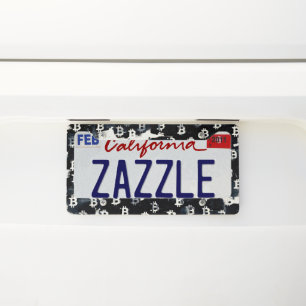 Art of Bitcoin (BW #6) oil painting License Plate Frame