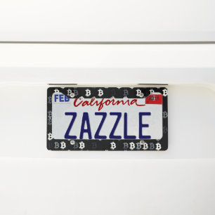 Art of Bitcoin (BW #9) oil painting License Plate Frame