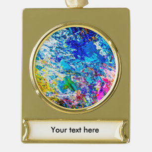 Art of color palette gold plated banner ornament