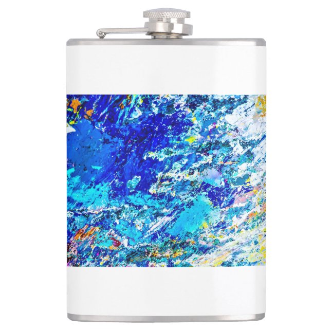 Art of color palette hip flask (Front)