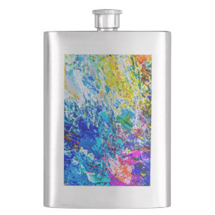 Art of color palette hip flask