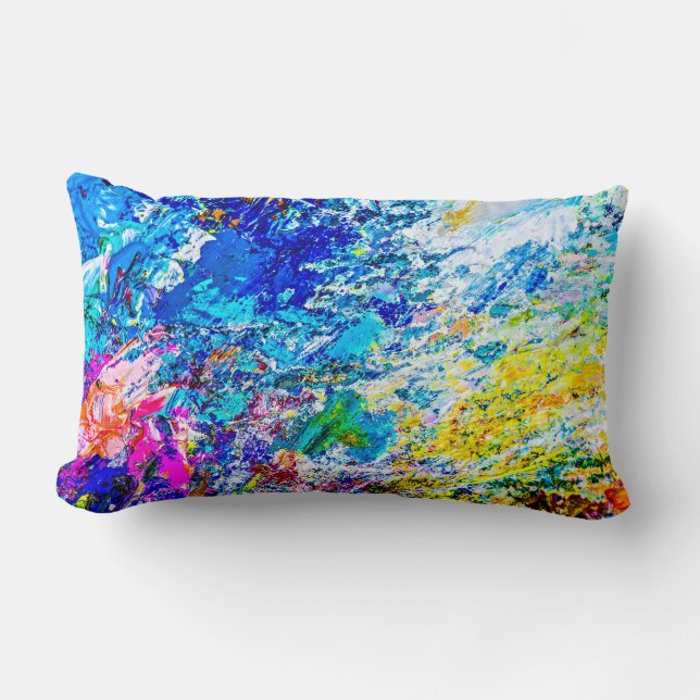 Art of color palette lumbar pillow (Front)