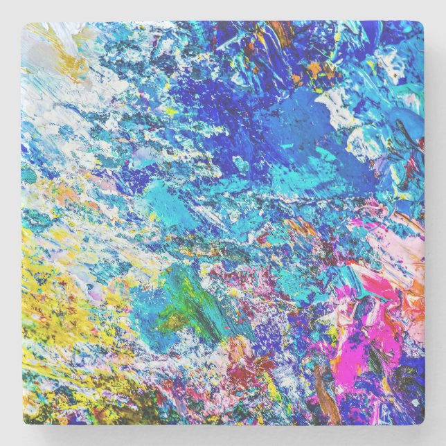Art of color palette stone coaster (Front)