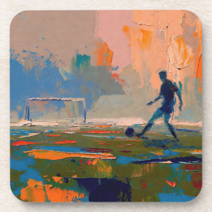 "Art of Football" (Style 1) Oil Painting Beverage Coaster