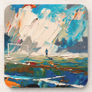 "Art of Football" (Style 2) Oil Painting Beverage Coaster