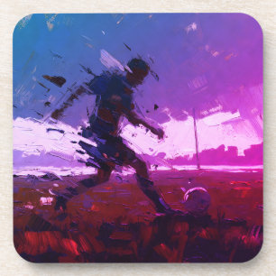 "Art of Football" (Style 3) Oil Painting Beverage Coaster