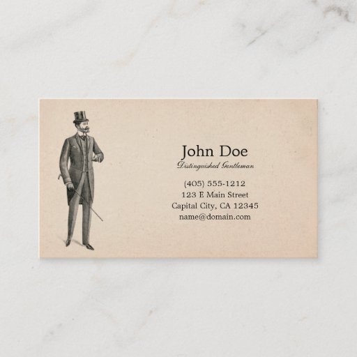 Customizable Art of Manliness Victorian Gentleman Business Card