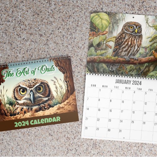 Art of Owls Wall Calendar