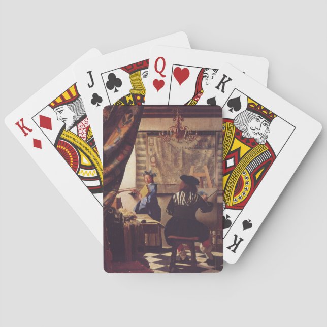 Art Of Painting by Johannes Vermeer Poker Cards (Back)