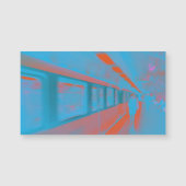 Art of Parisian woman at subway in blue orange (Front)