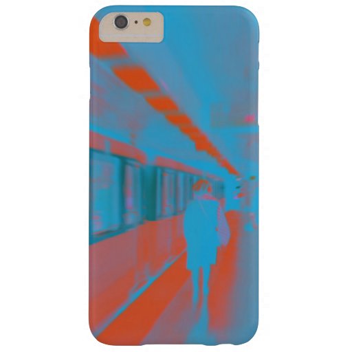 Art of Parisian woman at subway in blue orange Barely There iPhone 6 Plus Case