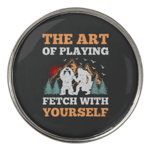Art of Playing Fetch with Yourself Funny Golf Ball Marker