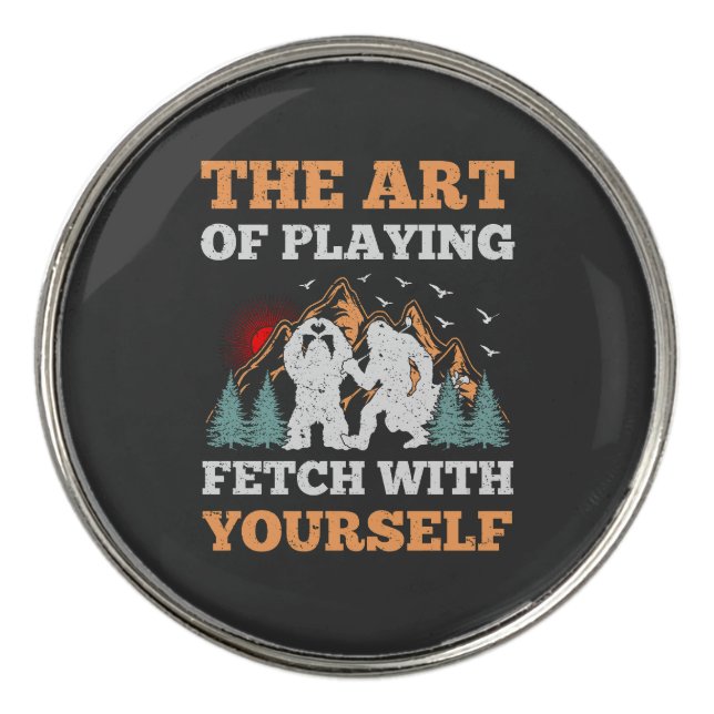 Art of Playing Fetch with Yourself Funny Golf Ball Marker (Front)