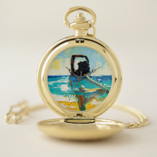 Art of Yoga (#2) oil painting Pocket Watch