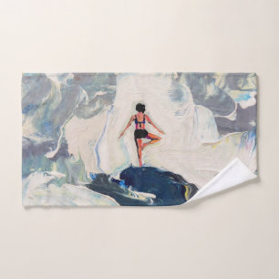 Art of Yoga: Balanced Beauty (Oil Painting No. 1) Hand Towel