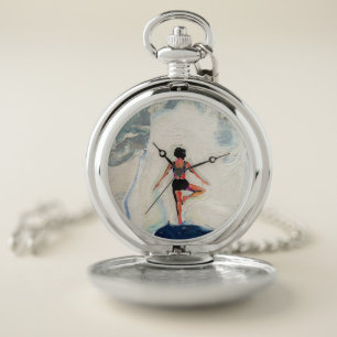 Art of Yoga: Balanced Beauty (Oil Painting No. 1) Pocket Watch