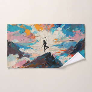 Art of Yoga: Balanced Beauty (Oil Painting No. 2) Hand Towel