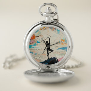 Art of Yoga: Balanced Beauty (Oil Painting No. 2) Pocket Watch