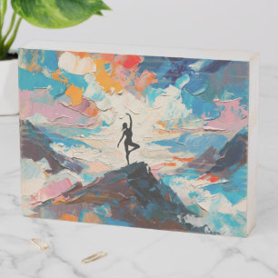 Art of Yoga: Balanced Beauty (Oil Painting No. 2) Wooden Box Sign