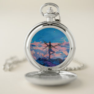 Art of Yoga: Balanced Beauty (Oil Painting No. 3) Pocket Watch
