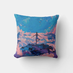Art of Yoga: Balanced Beauty (Oil Painting No. 3) Throw Pillow