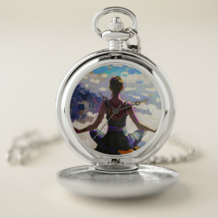 Art of Yoga: Balanced Beauty (Oil Painting No. 5) Pocket Watch
