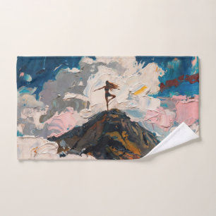 Art of Yoga: Balanced Beauty (Oil Painting No. 6) Hand Towel