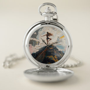 Art of Yoga: Balanced Beauty (Oil Painting No. 6) Pocket Watch