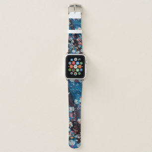 Art oil painting, cherry blossom flower, abstract, apple watch band
