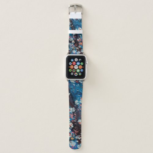 Art oil painting cherry blossom flower abstract apple watch band