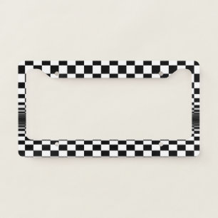 art optical black white contrast license plate frame