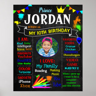 Art Paint Birthday Party Chalkboard Sign