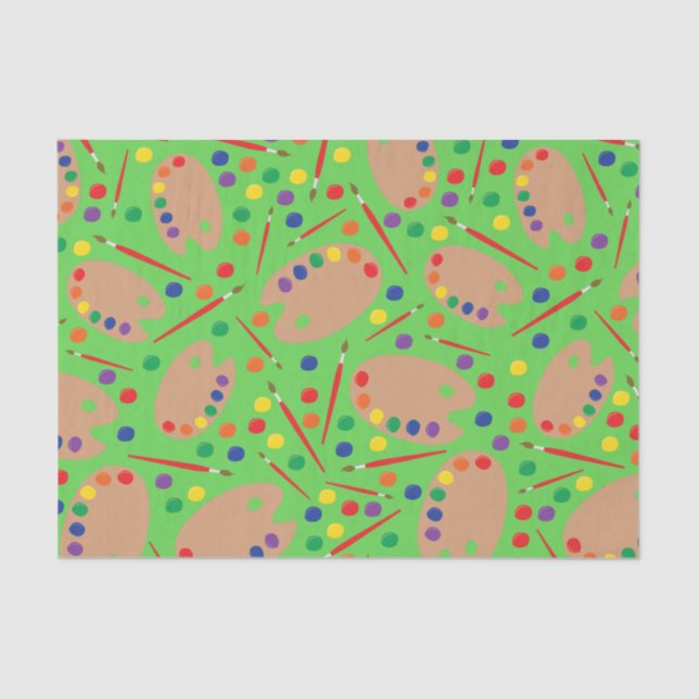 Art Paint Palette Cute Kid's Birthday Party Tissue Paper (Front)