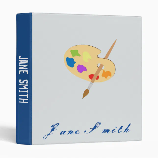 Art paint pallet with brush student folder | Zazzle