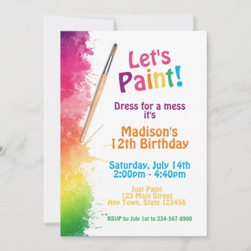 Art Paint Party Invitation