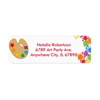 Art Paint Splash Birthday Party Address Labels by TiffsSweetDesigns at Zazzle